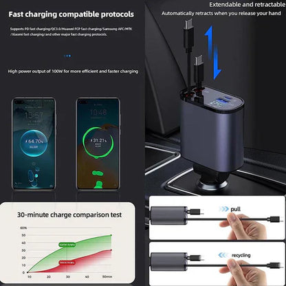 4 in 1 Retractable Charger