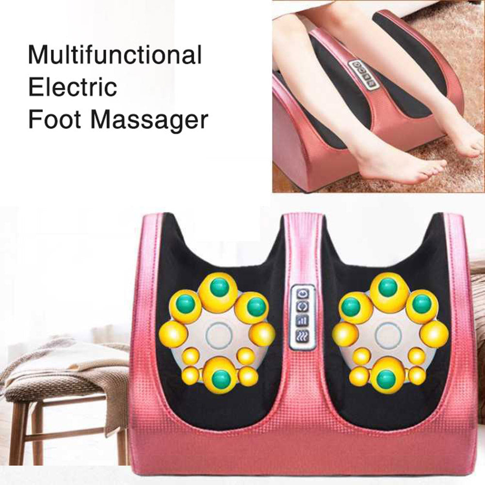 Electric Foot Massager Heating Therapy Hot Compression Shiatsu Kneading Roller Muscle Relaxation Pain Relief Foot Spa Machine